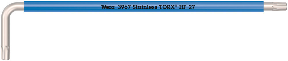 Clés mâles coudées avec fonction de retenue, version longue, acier inoxydable 3967 SXL HF TORX 27 WERA - 05022686001