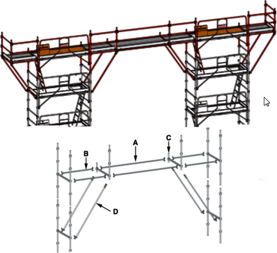 Pont de couvreur 15 m pour echafaufage ALTRAD AERIS 45 - L45-150-PC