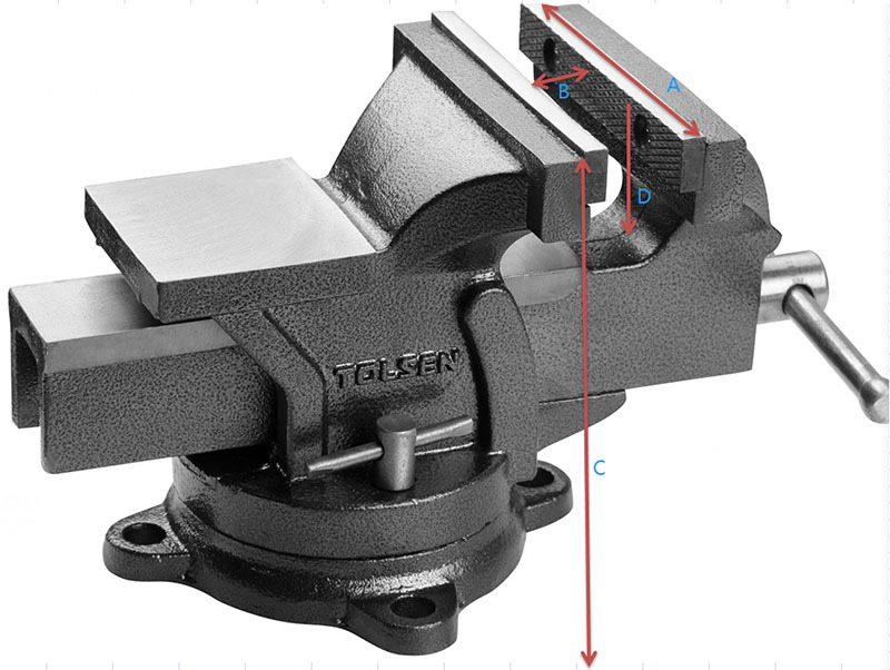 Etau acier 200mm avec enclume (10106) TOLSEN - 100033