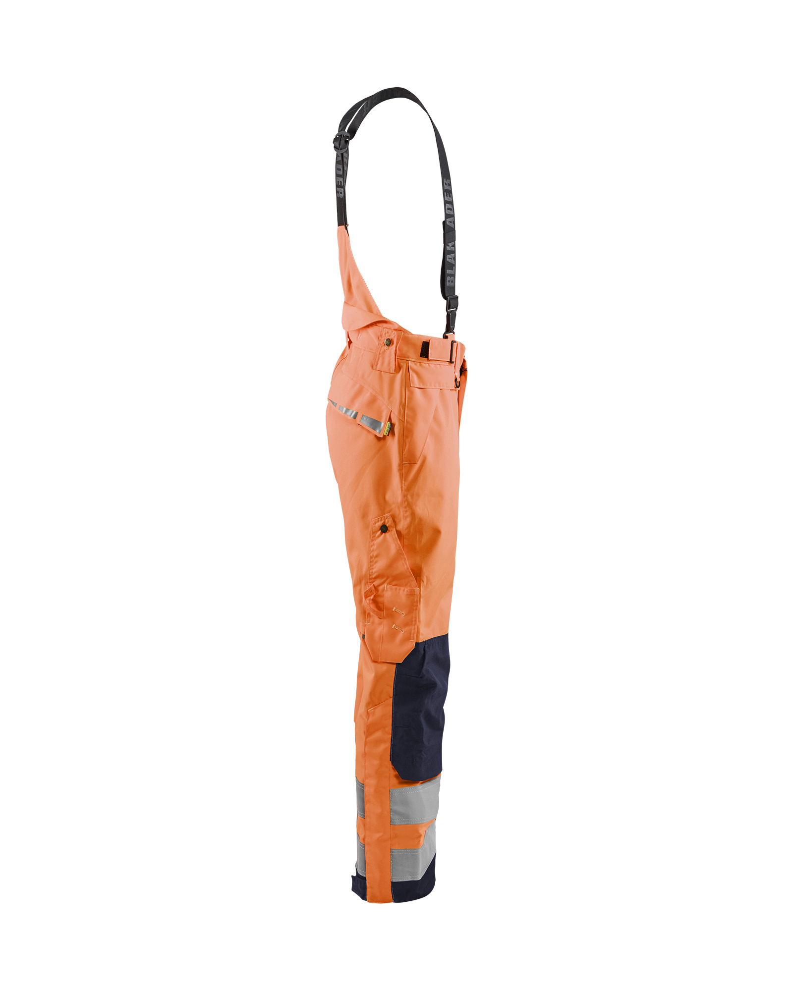 Pantalon à bretelles hardshell haute-visibilité Blåkläder 1867 Orange fluo/Marine Blaklader - 186719775389C