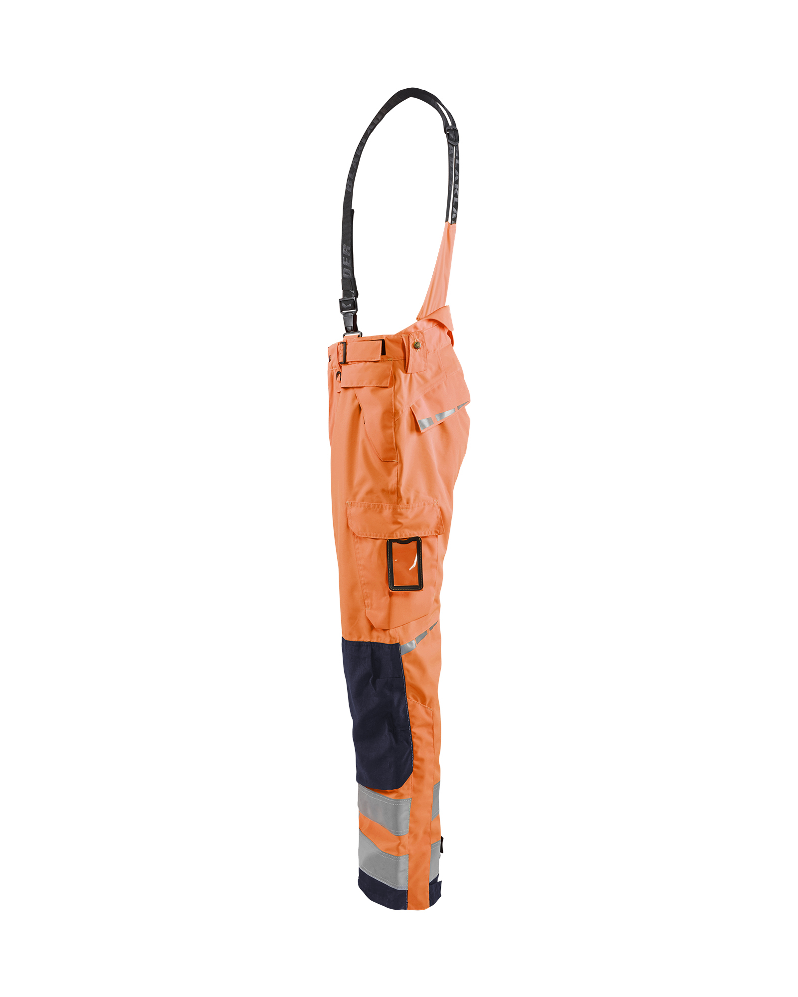 Pantalon à bretelles hardshell haute-visibilité Blåkläder 1867 Orange fluo/Marine Blaklader - 186719775389C