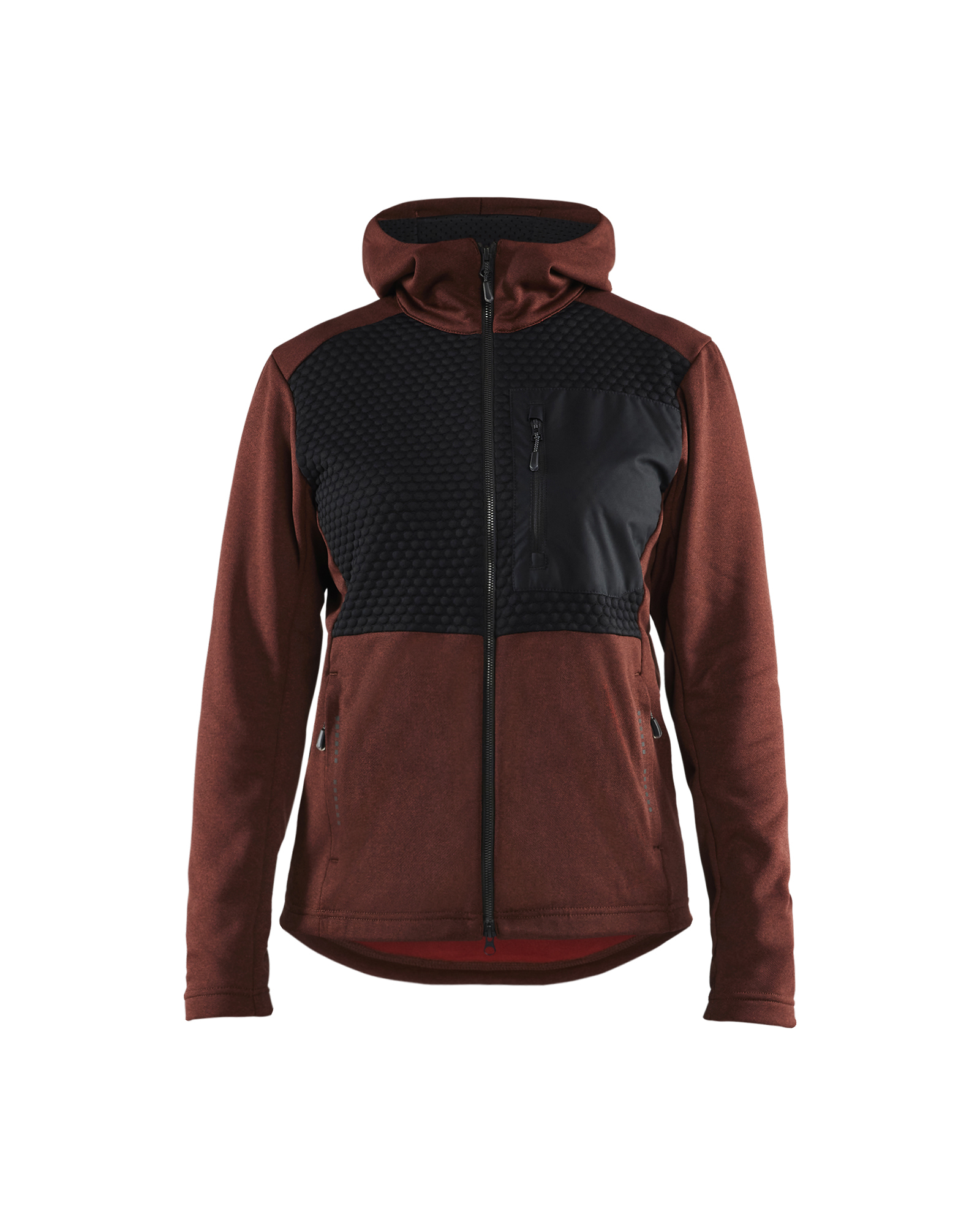 Sweat zippé à capuche femme Blåkläder 3542 Rouge brique/Noir Blaklader - 354225335999
