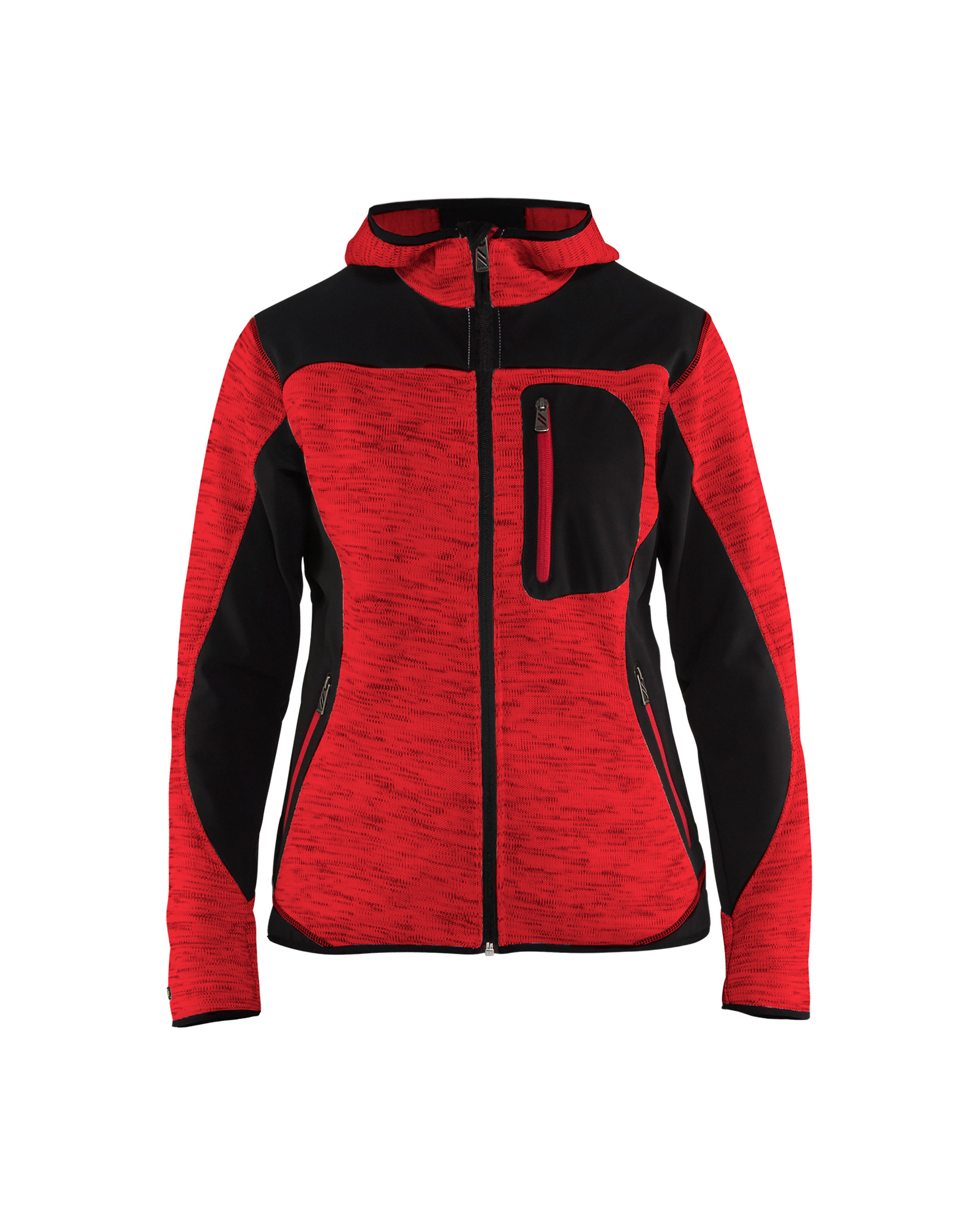 Veste tricotée à capuche femme Blåkläder 4931 Rouge/Noir Blaklader - 493121175699