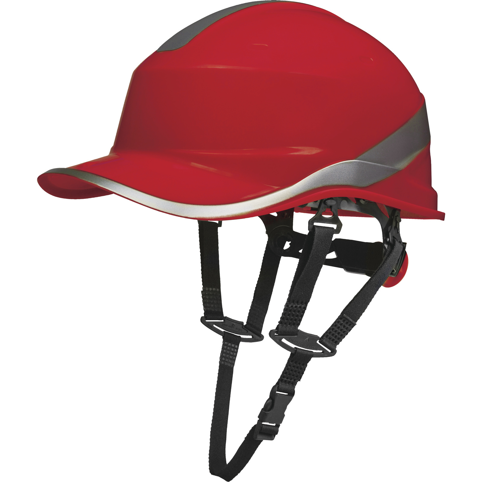 Casque de chantier ROUGE DIAMOND V UP forme casquette baseball serrage rotor DELTA PLUS - D020DIAM5UPROFL