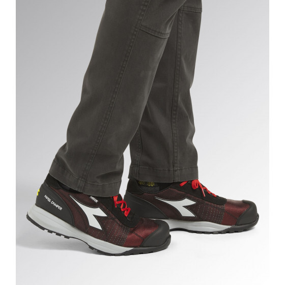 Chaussures de travail Rouge Coquelicot/Gris DIADORA GLOVE MDS MTX LOW S1PS HRO SR SC ESD - 181133C6213