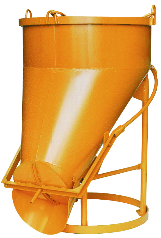 Benne à béton EICHINGER 1250 L fond ouvrant à trappe vidage latéral-Mécanique sans volant-102113