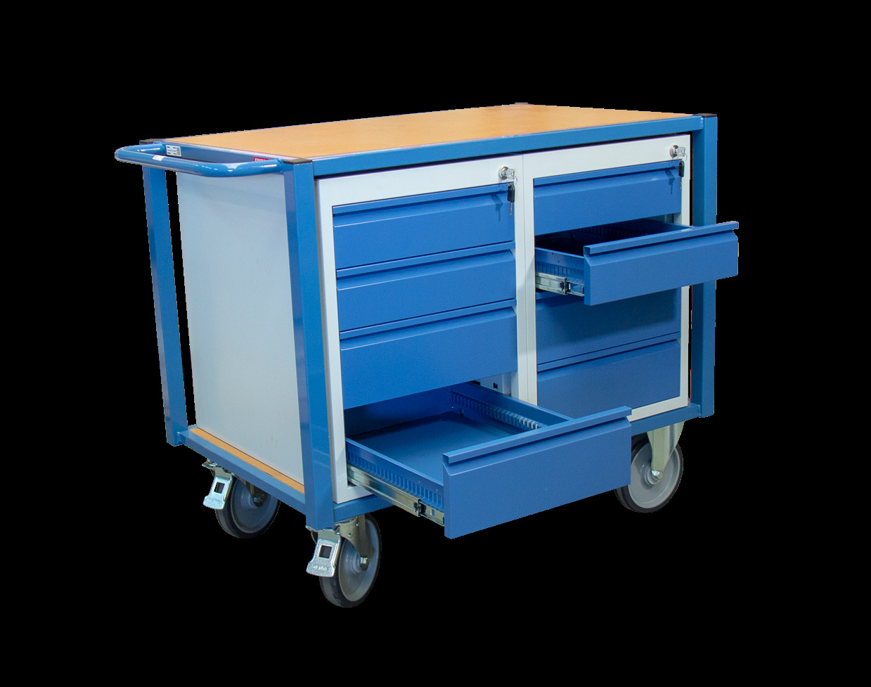 Servante 500 kg 2 plateaux 1060x680 mm 2 blocs tiroirs FIMM - 880002990