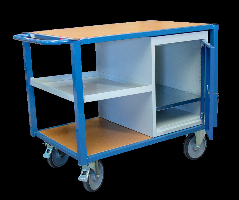 Servante 500 kg 2 plateaux 1060x680 mm bloc porte+étagère FIMM - 880002993