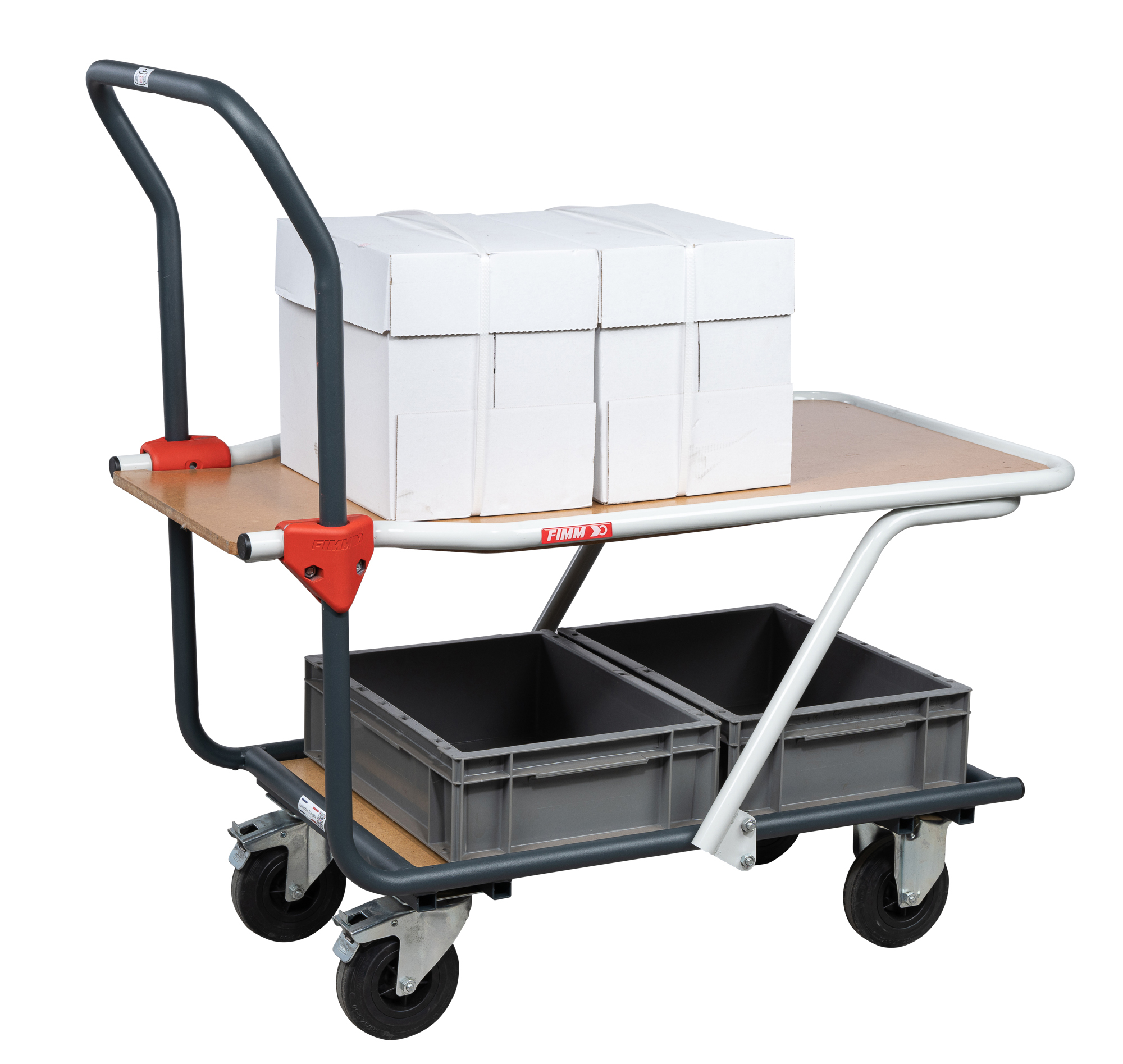 Servante plateau intermédiaire 250kg avec plateaux inférieurs FIMM - 880004076