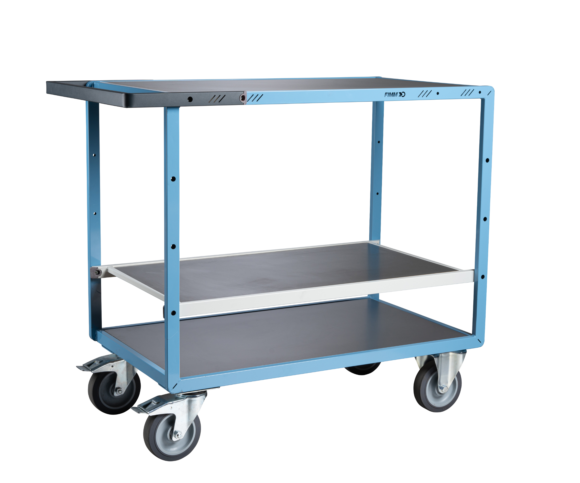 Servante mécano-soudée 3 plateaux tôle galva 1000x600 mm 400 kg - FIMM - 880702342