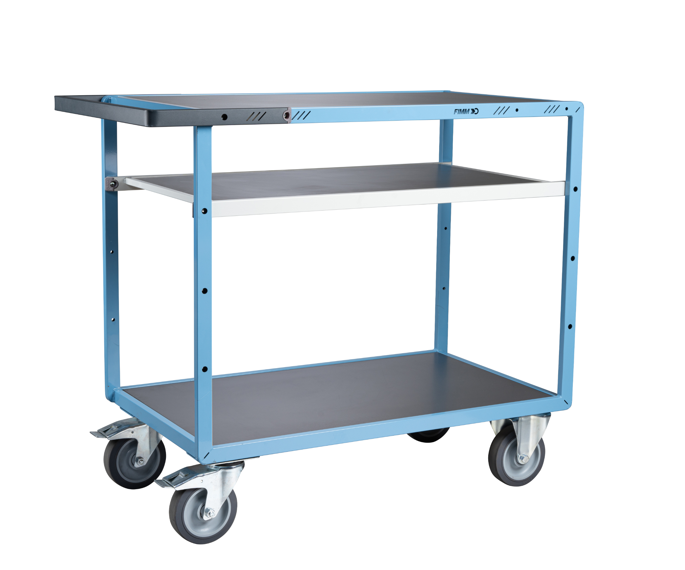Servante mécano-soudée 3 plateaux tôle galva 1000x600 mm 400 kg - FIMM - 880702342