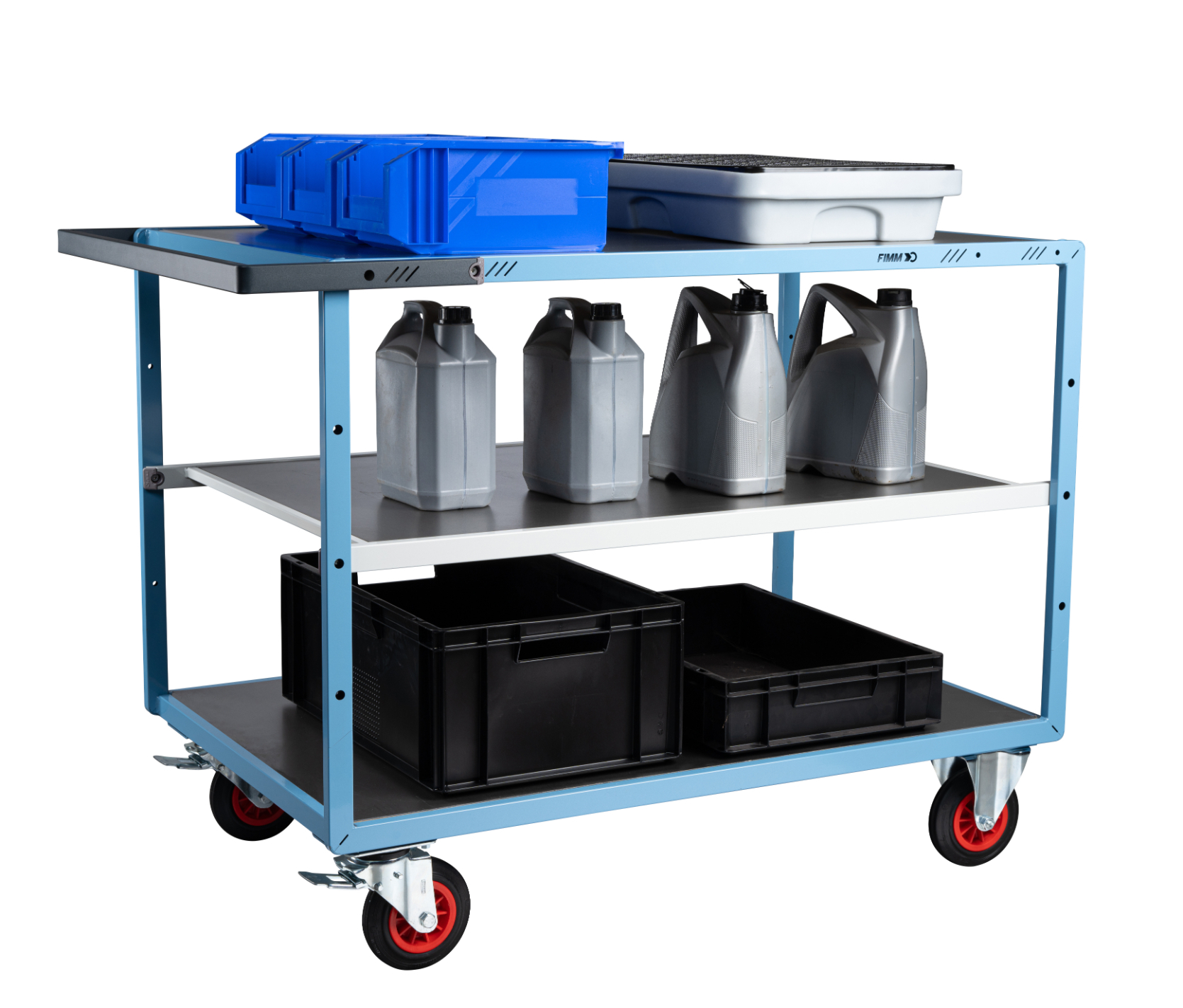 Servante mécano-soudée 3 plateaux 1200x800 mm 400 kg - FIMM - 880703332