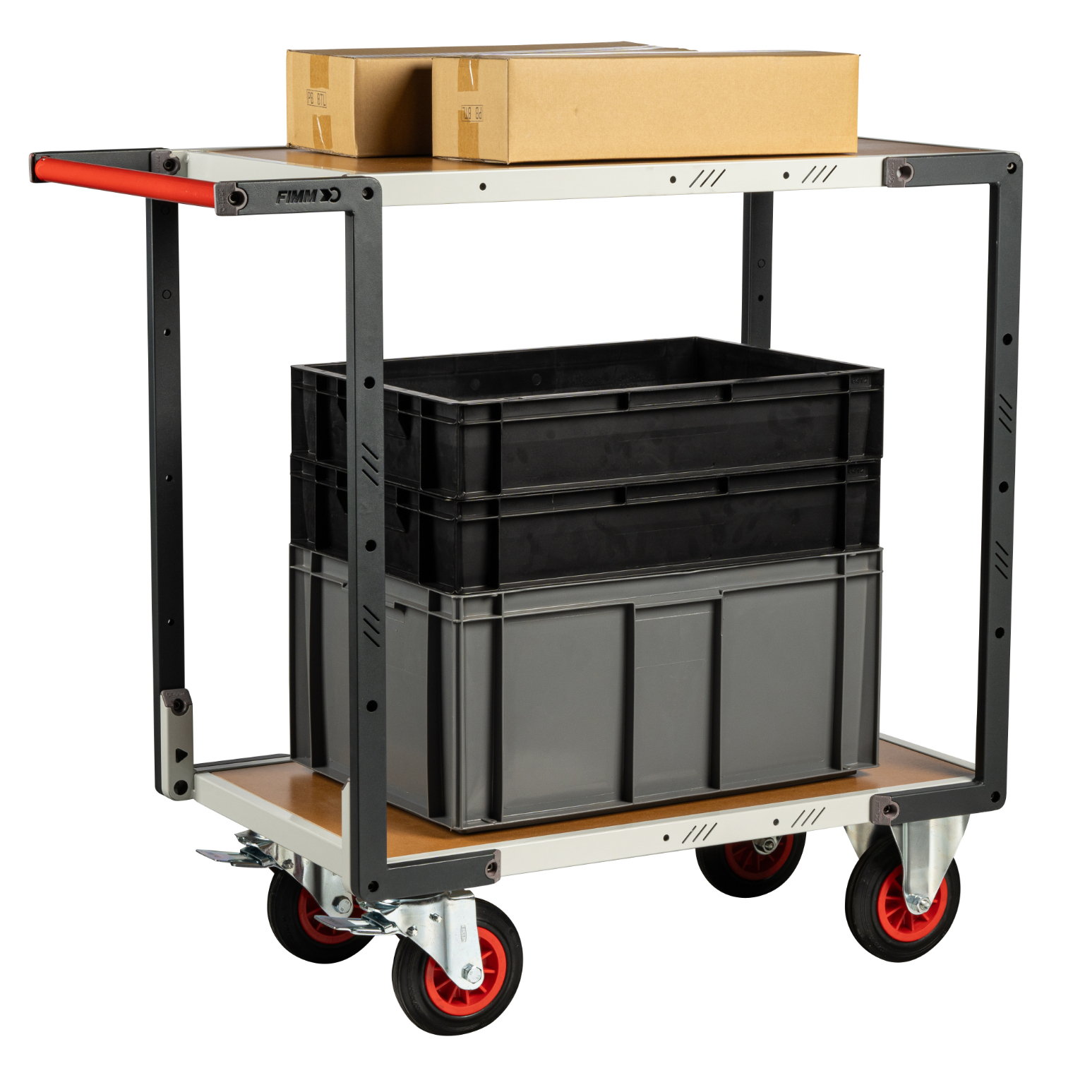 Servante 2 plateaux médium 850x500 mm roues CC 400 kg - FIMM - 884721232