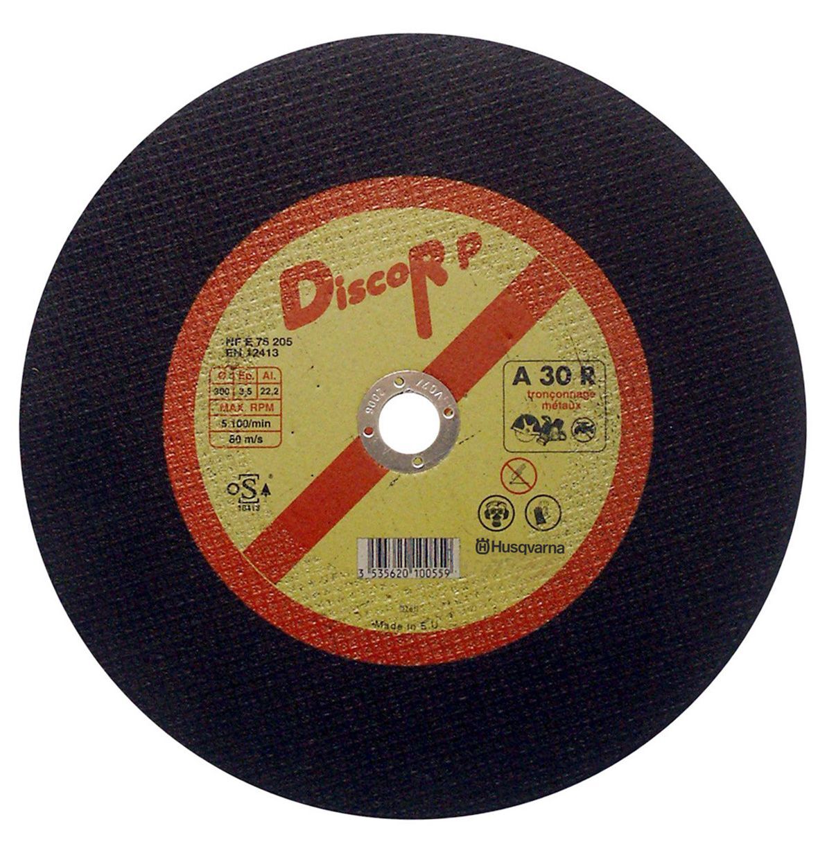 DISQUE HUSQVARNA DISCOR A30R-S MÉTAUX Ø 300 ALÉSAGE 22,2 MM -543058903