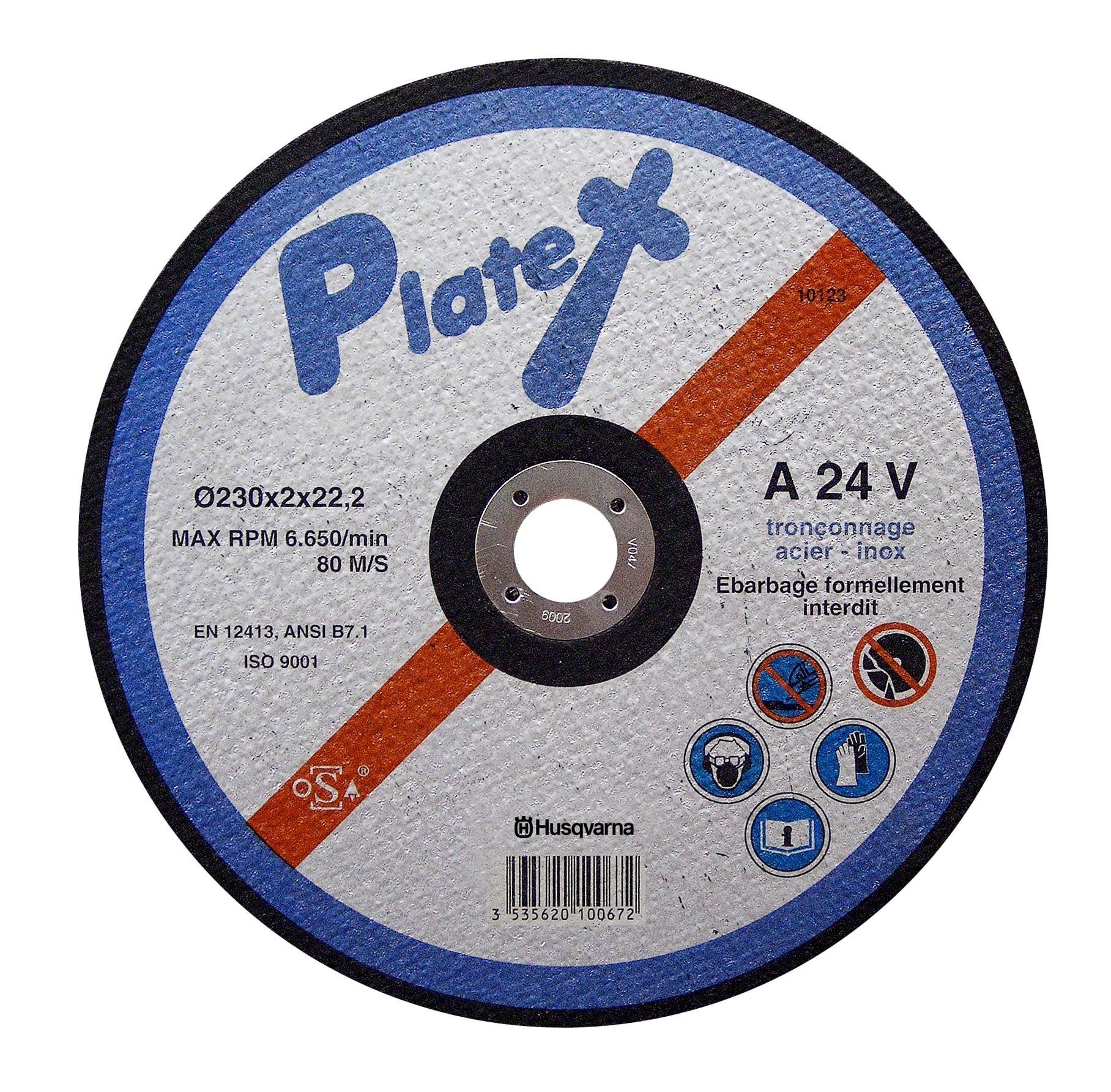 DISQUE DE TRONÇONNAGE HUSQVARNA PLATEX A 46T Ø 115 ACIER INOX ALÉSAGE 22,2 -543058913