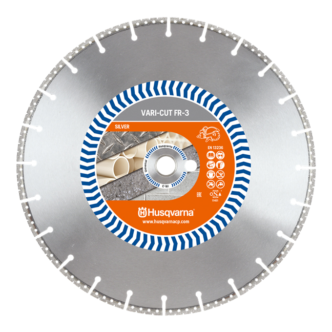 DISQUE DIAMANT HUSQVARNA VARI CUT FR3 RESCUE BLADE POUR LE SECOURISME Ø 400 MM POUR FER ET FONTE DUCTILE 25.4- 574854101