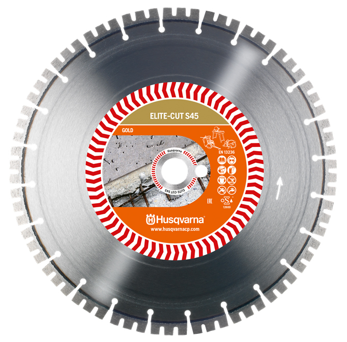 DISQUE DIAMANT HUSQVARNA ELITE CUT S45 POUR DECOUPEUSES Ø 300 MM COUPE BETON ARME ET BETON DURCI ALÉSAGE 20.0- 579811611