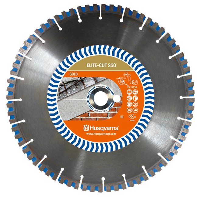 DISQUE DIAMANT HUSQVARNA ELITE CUT S50 POUR DECOUPEUSES Ø 350 MM COUPE BETON DURCI ALÉSAGE 20.0- 579811821