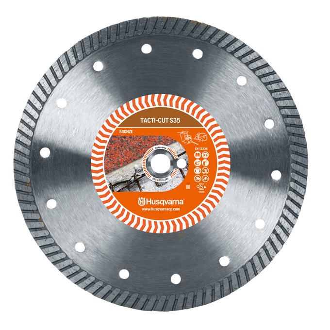 DISQUE DIAMANT HUSQVARNA TACTI CUT S35 POUR DECOUPEUSES Ø 300 MM COUPE PIERRE NATURELLE ET BETON DURCI ALÉSAGE 25.4- 579815710