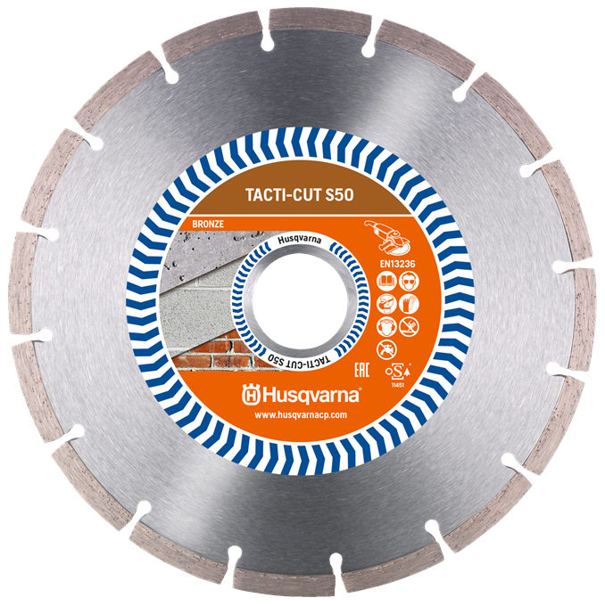 DISQUE DIAMANT HUSQVARNA TACTI-CUT S50 POUR MEULEUSE D'ANGLE Ø 125 MM POUR BETON 22.2- 579819240