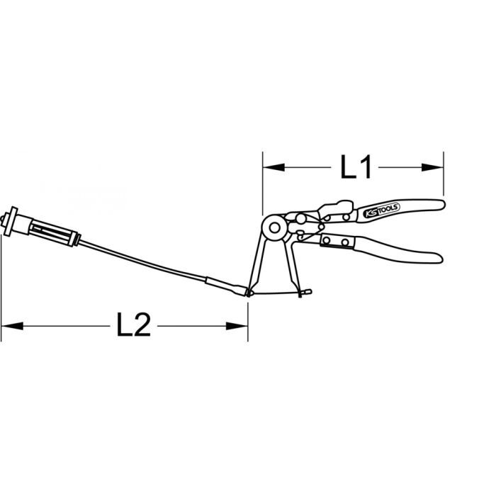 Pince pour colliers auto-serrants avec câble Bowden, 650mm KSTOOLS - 1151168