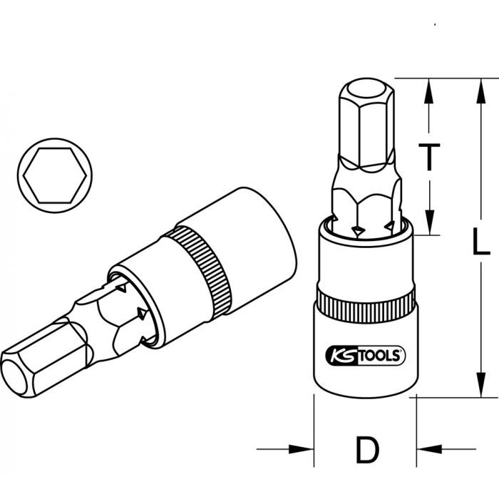 Douille tournevis 6 pans pour étrier de frein, 7 mm KSTOOLS - 1502227