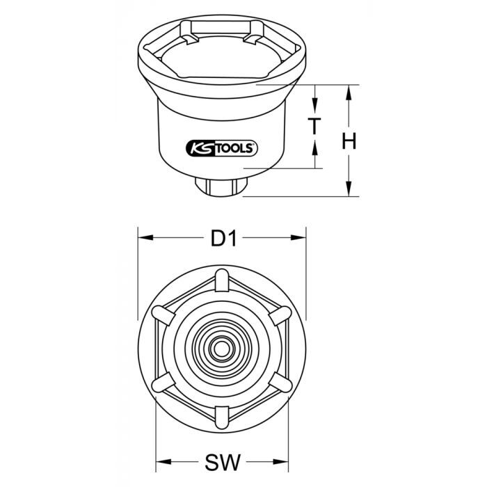 Douille 6 pans pour écrou de moyeu IVECO, 98 mm KSTOOLS - 4500200