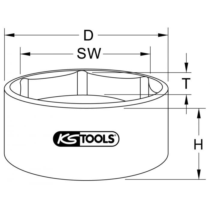 Douille 6 pans pour écrou d'essieu, 170 mm KSTOOLS - 4600155