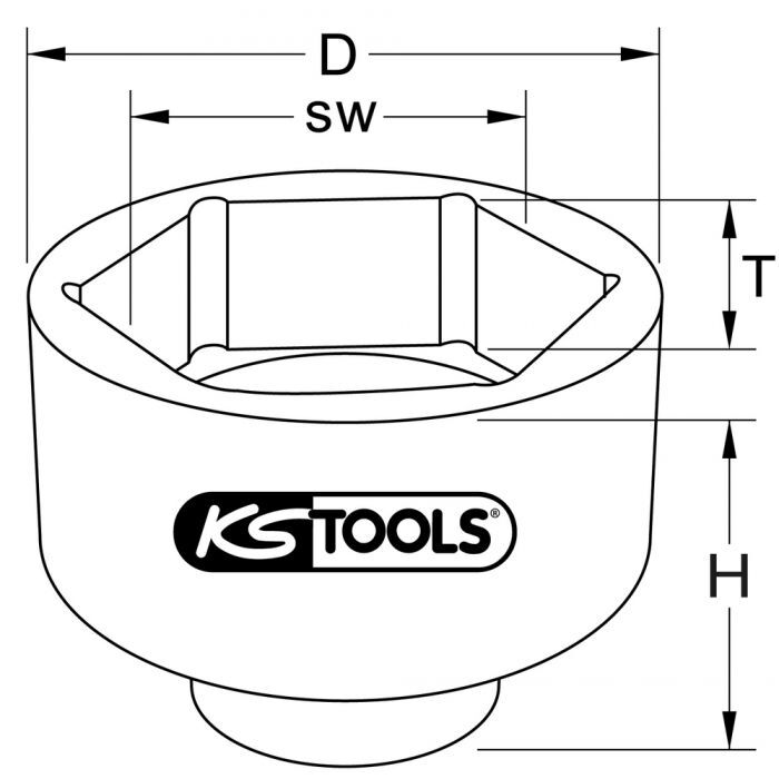 Douille 8 pans pour écrou d'essieu, 195 mm KSTOOLS - 4603405