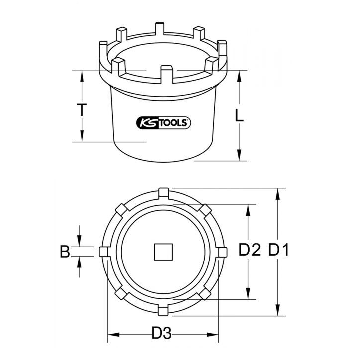 Douille à 6 ergots Ø 58 mm intérieur pour Mercedes KSTOOLS - 4603815