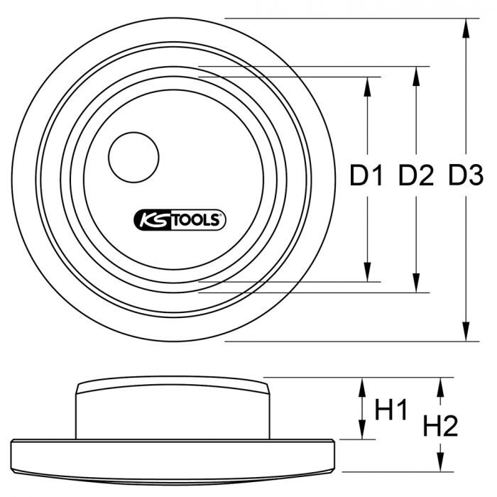 Flasque de montage Ø 51 mm pour palier de roue d'essieu relevable Volvo FM KSTOOLS - 4604005