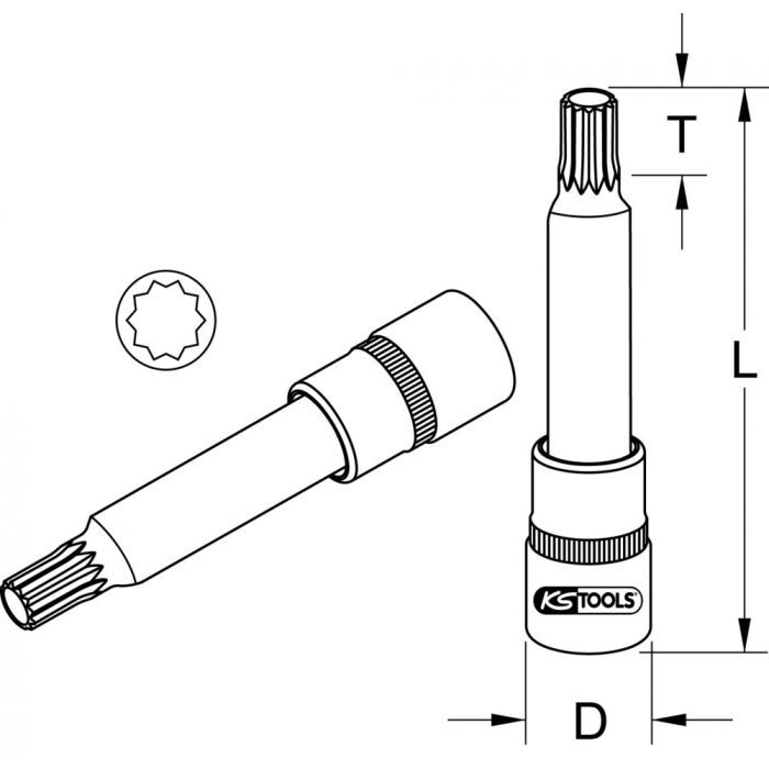 Douille tournevis pour jantes aluminium OZ, 90 mm KSTOOLS - 5151036