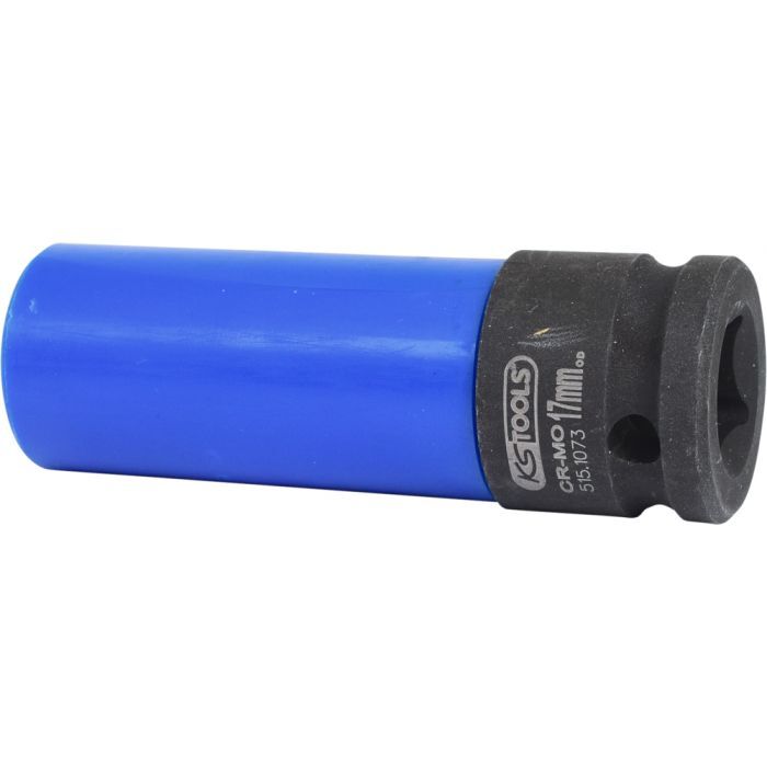 Douille à chocs longue 6 pans pour jantes aluminium - bleu foncé - 17 mm KSTOOLS - 5151073