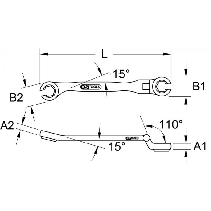 Clé à tuyauter articulée, 22mm KSTOOLS - 5180391