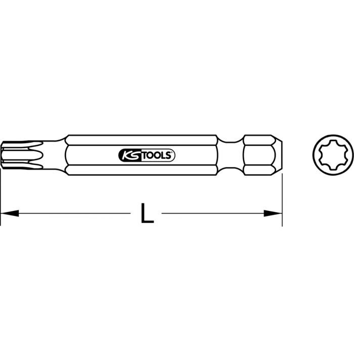 Embout de vissage TORX-PLUS®, L.50 mm - 1/4'' - IP1 KSTOOLS - 9118329
