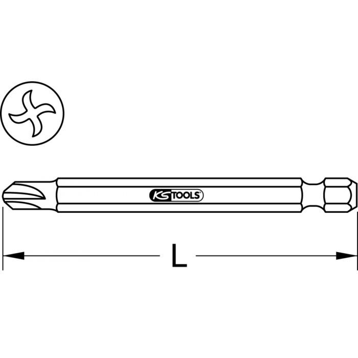 Boîte de 5 embouts de vissage TORQ-SET®, L.75 mm - 1/4'' - #4 KSTOOLS - 9118382