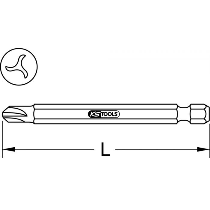 Boîte de 5 embouts de vissage TRI-WING®, L.75 mm - 1/4'' – #2 KSTOOLS - 9118385