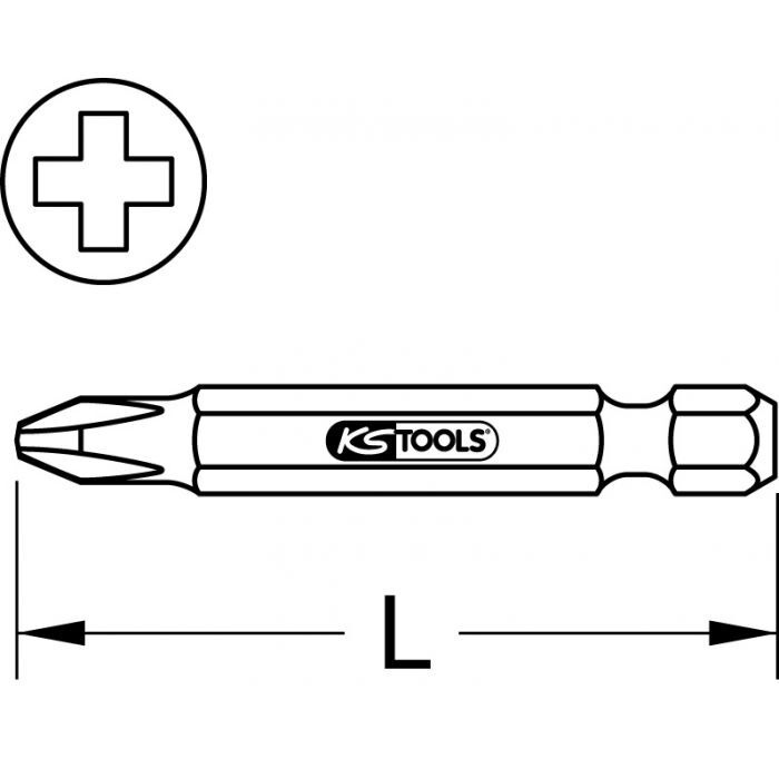 Boîte de 5 embouts de vissage PHILLIPS®, L.75 mm - 1/4'' - PH000 KSTOOLS - 9118388