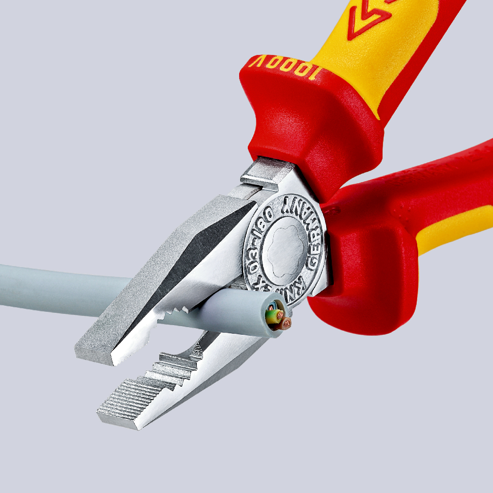 Pince univ 180mm chrome 1000v antichute KNIPEX - 03 06 180 T BK