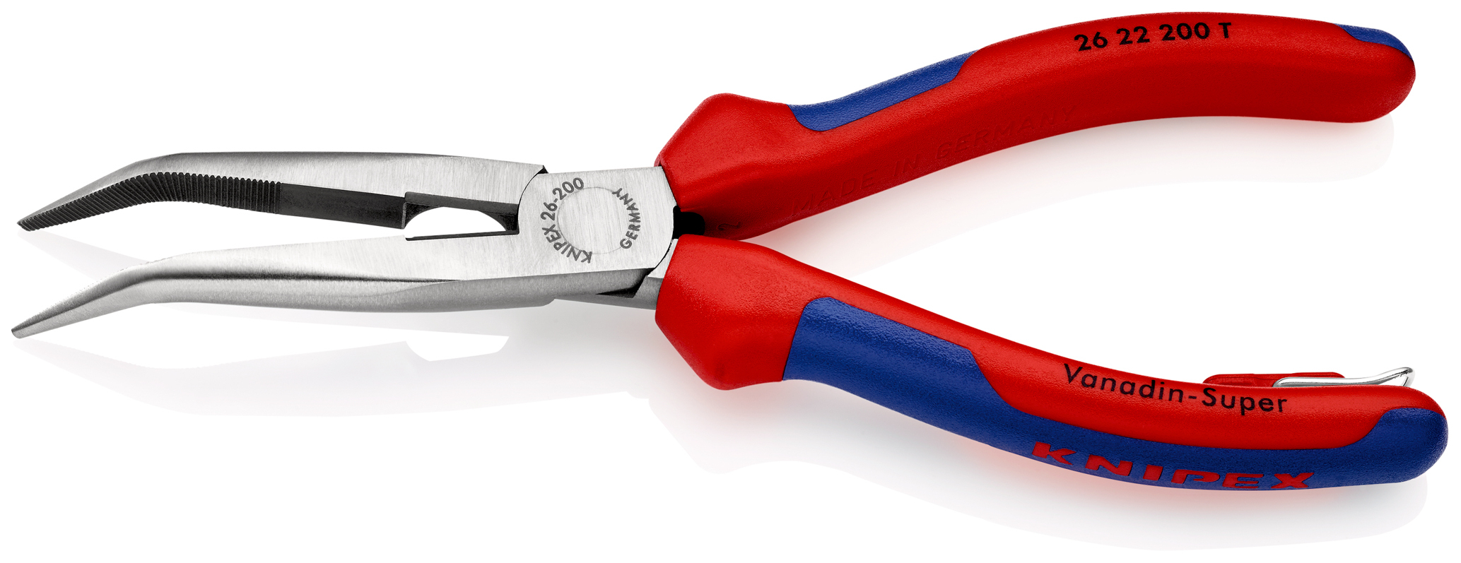 Pince à becs demi ronde 200mm avec tranchant KNIPEX antichute - 26 22 200 T