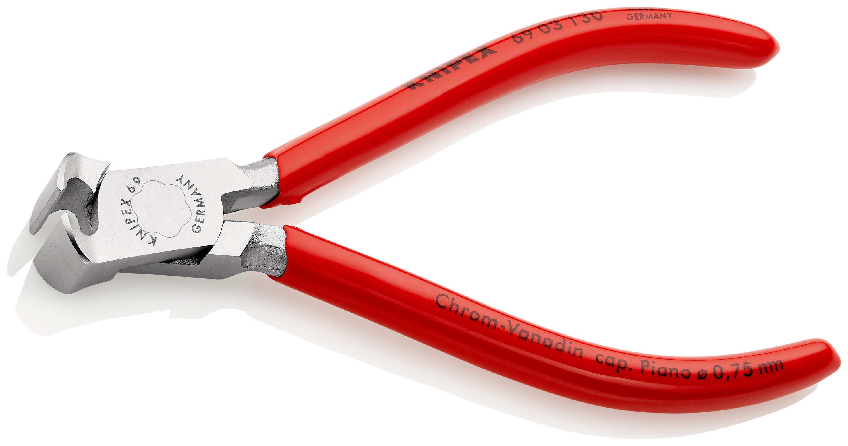 Pince coupante de devant pour mécanicien 130mm - Gainage PVC - Chromée KNIPEX - 6903130