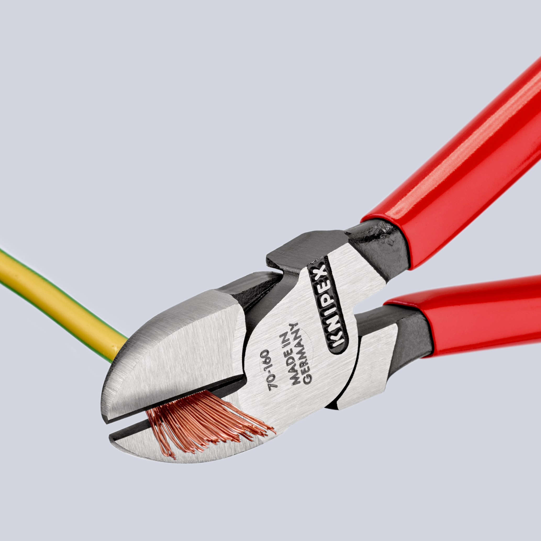 Pince coupante de côté 160mm gaine pvc KNIPEX coupe acier Ø 3mm sur carte - 70 01 160 SB