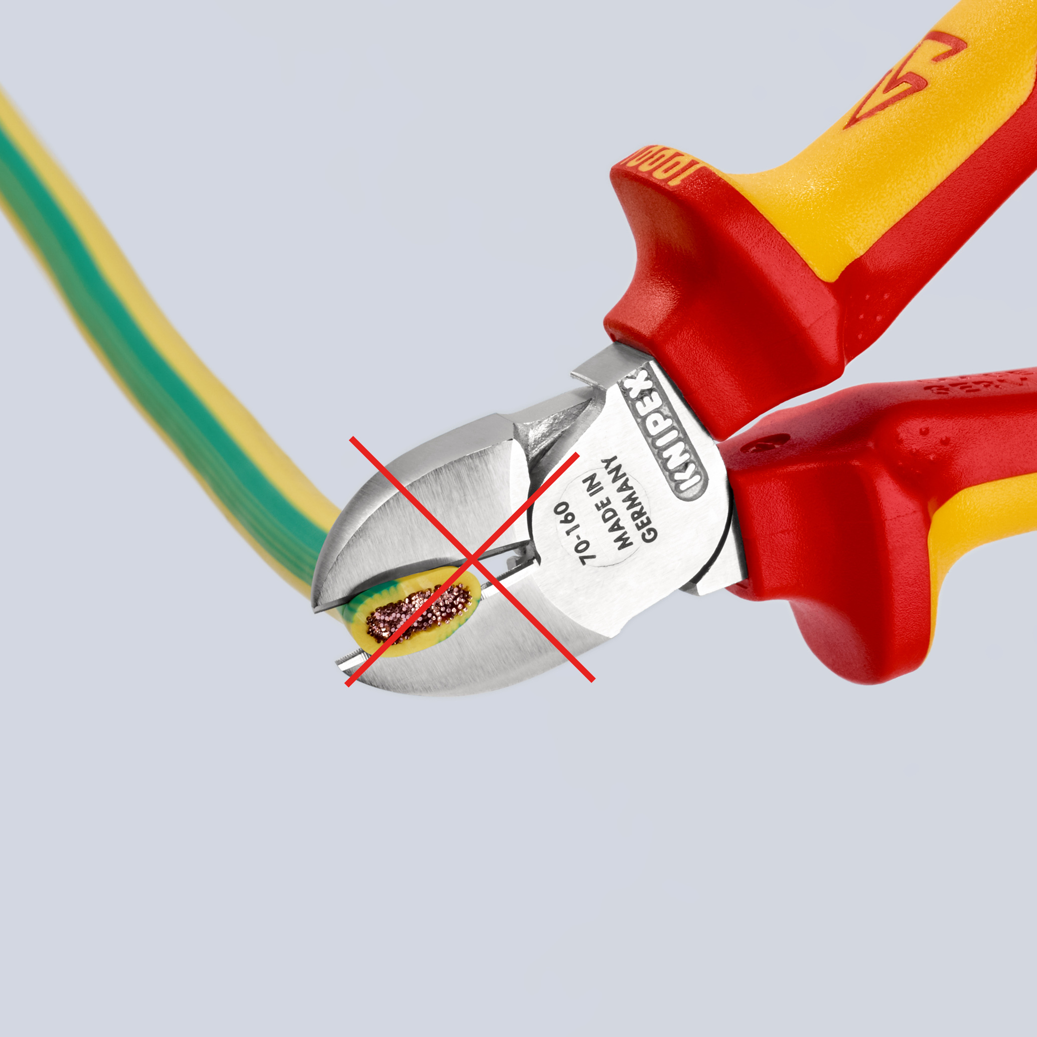 Pince coupante de côté 160mm chrome 1000v KNIPEX - 70 06 160
