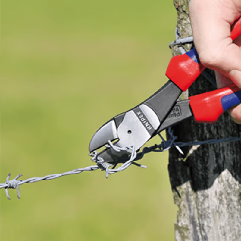 Pince coupante de côté à forte démultiplication - 250 mm, sur carte, sous blister - KNIPEX - 74 02 250 SB