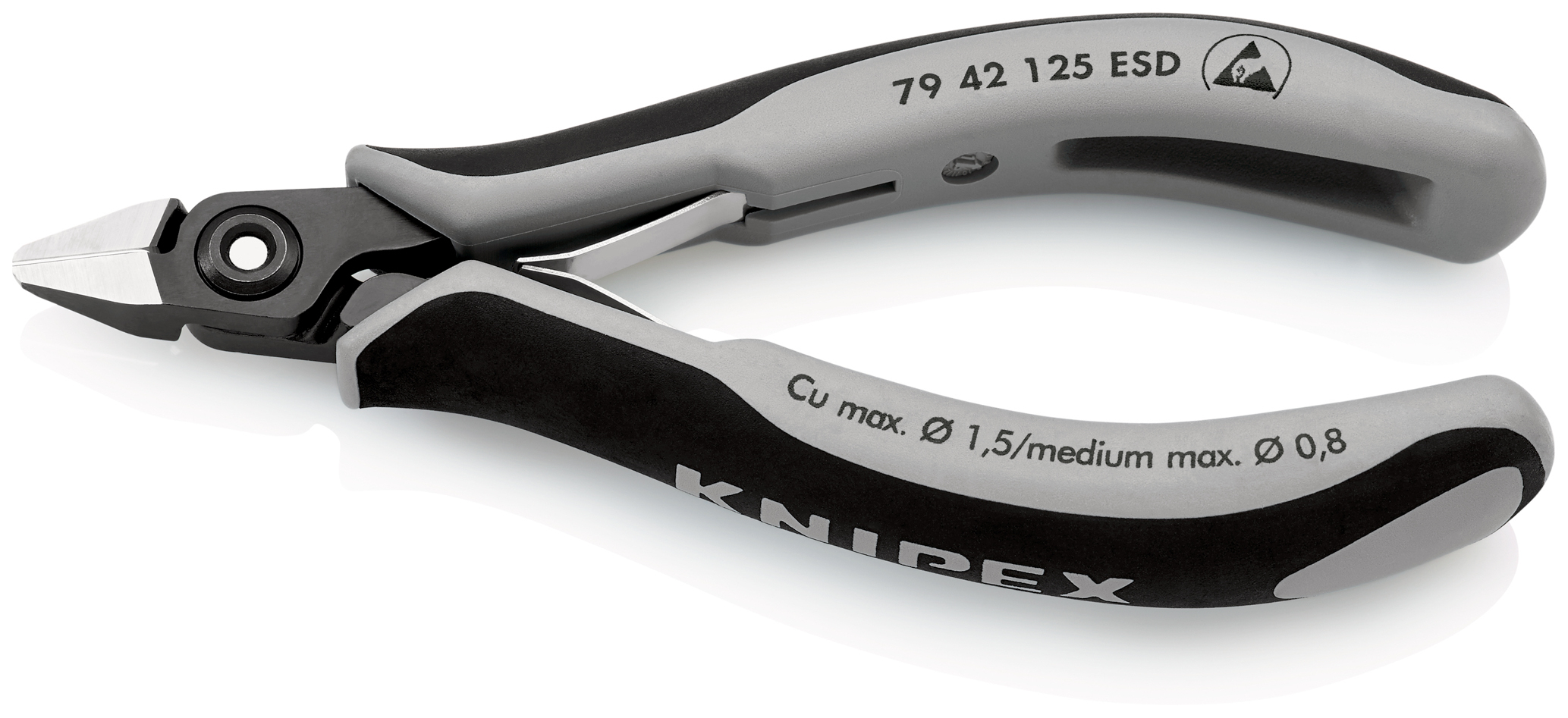 Pince coupante de côté de précision pour l’électronique ESD - 125mm - KNIPEX - 79 42 125 ESD