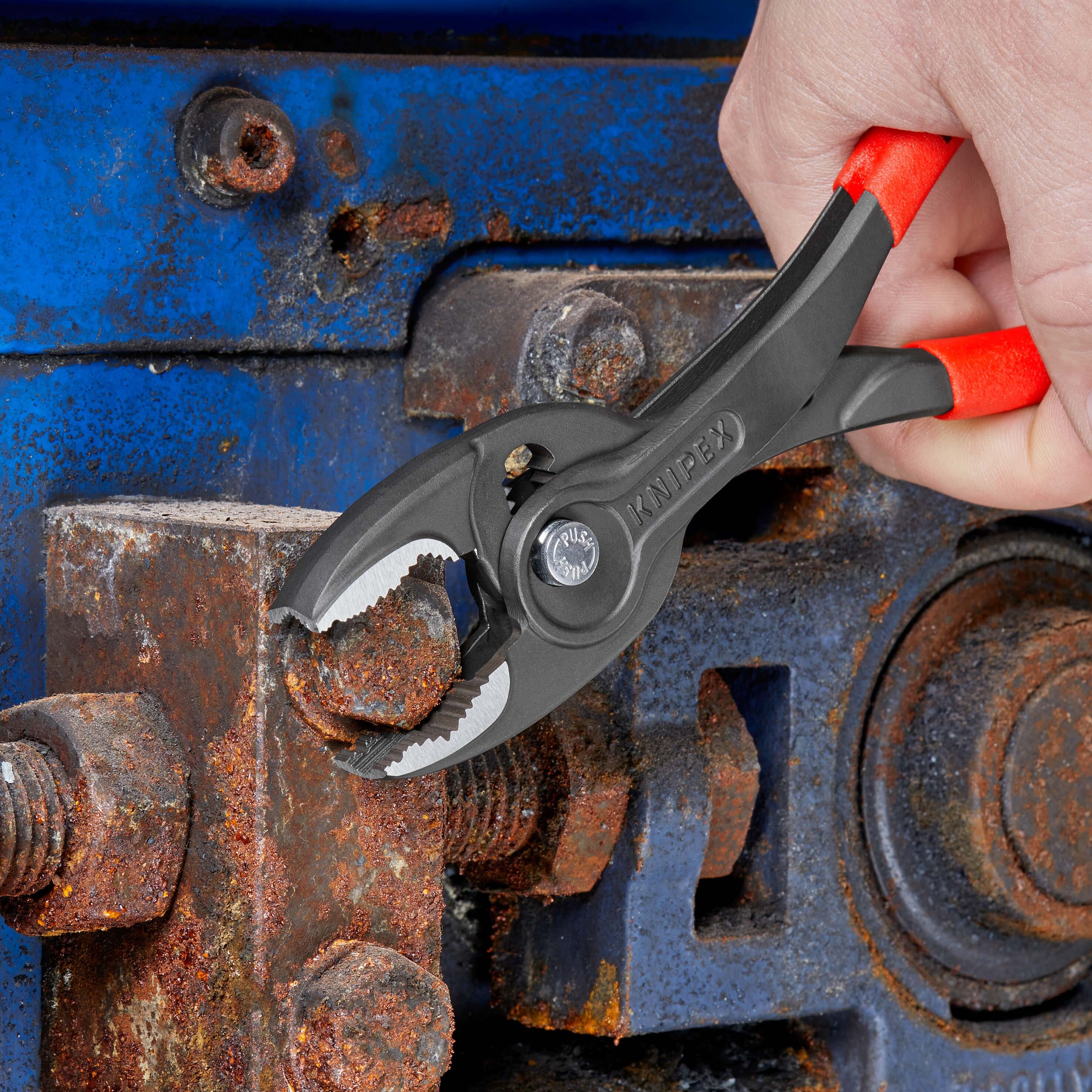 Pince multiprise frontale et latérale Twingrip 200mm - Gainage PVC - Tête polie - Sur carte - KNIPEX - 8201200SB