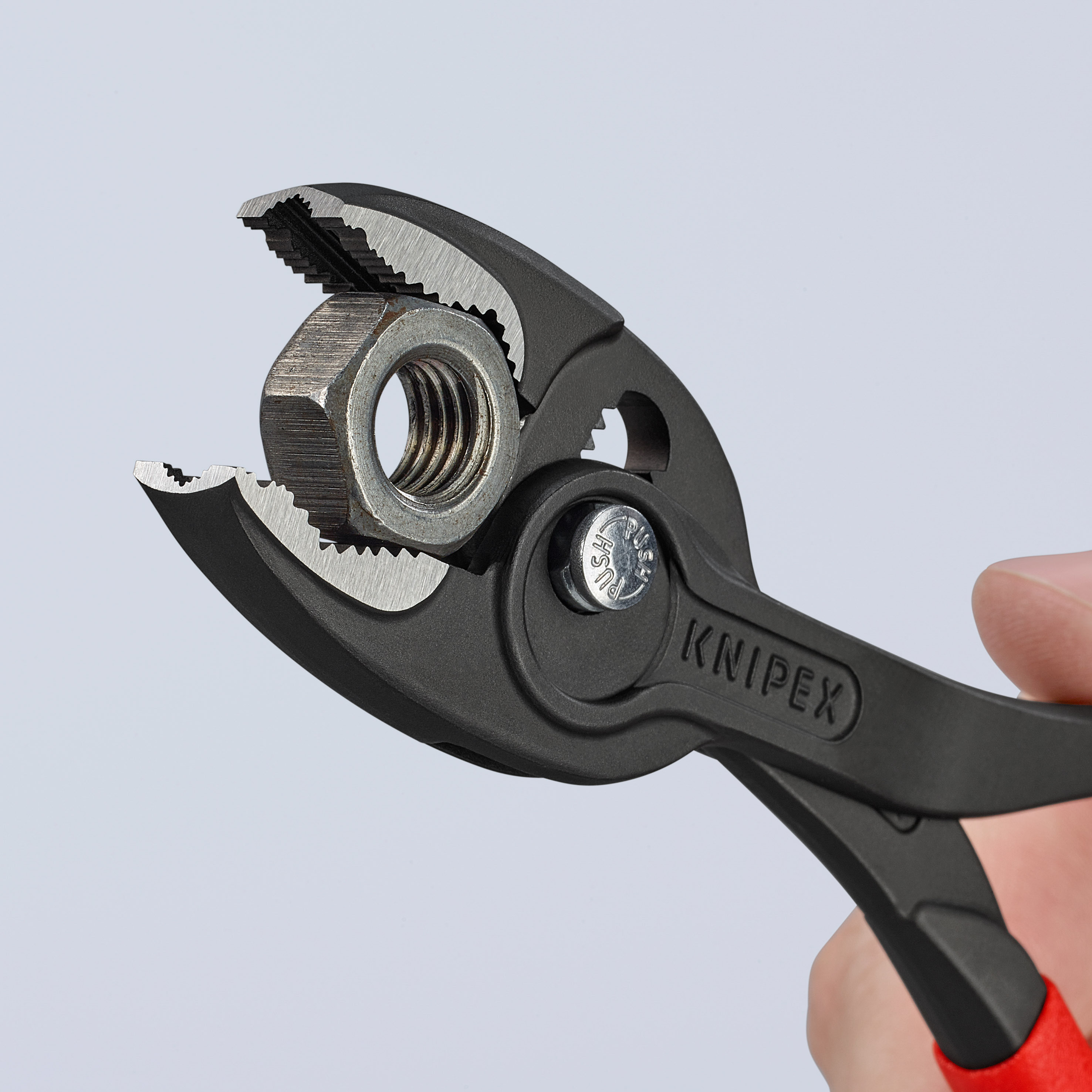 Pince multiprise frontale et latérale Twingrip 200mm - Gainage PVC - Tête polie - Sur carte - KNIPEX - 8201200SB