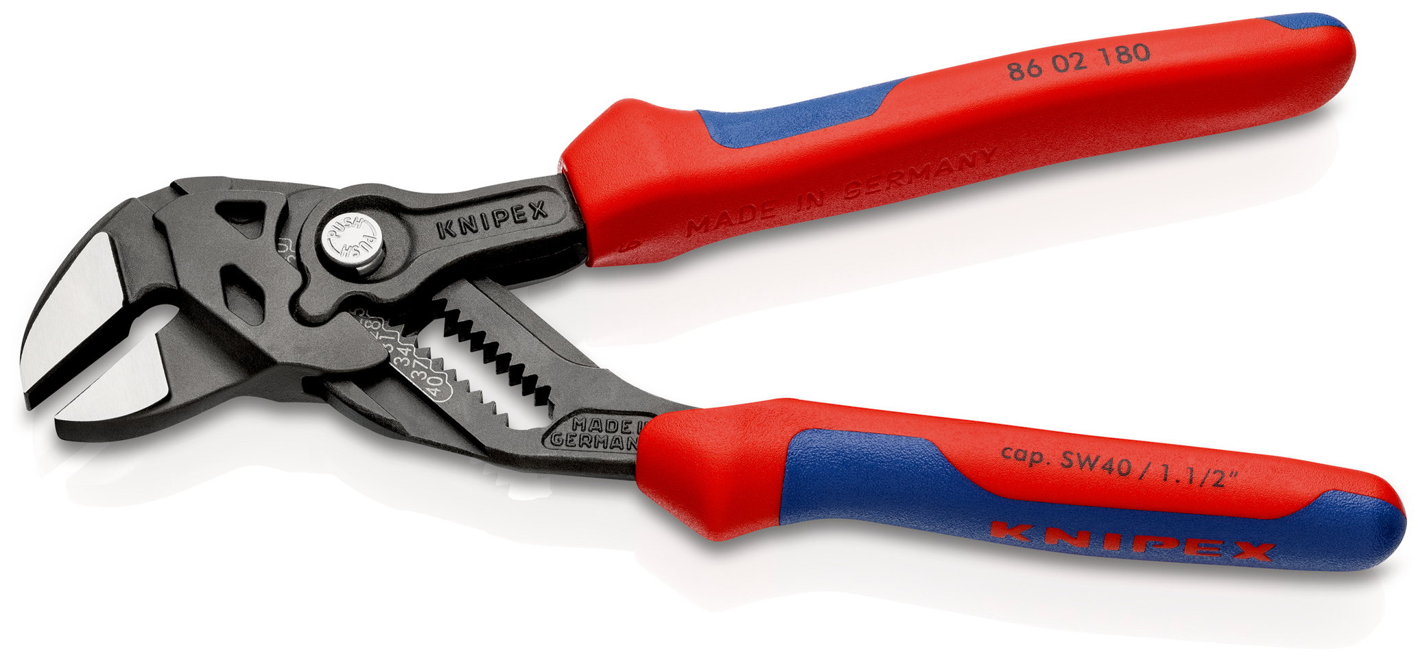Pince cle 180mm brunie bimatiere KNIPEX - 86 02 180 SB