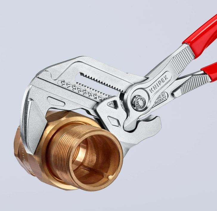 Pince cle 300mm chromée, gainées en plastique - Sur carte - KNIPEX - 8603300SB