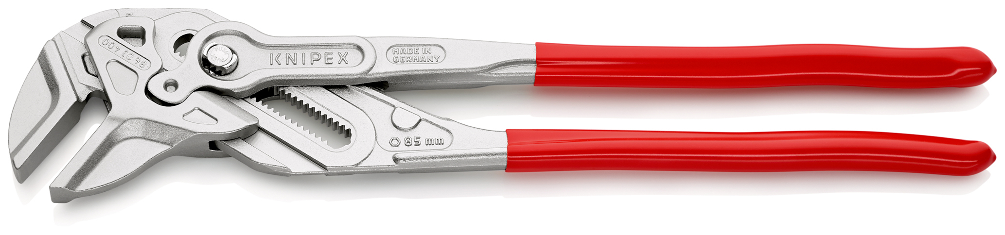 Pince cle xl 400mm chrome gaine pvc KNIPEX - 86 03 400